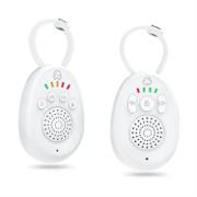 Kompakt audio babyalarm med forældreenhed og babyenhed, begge med indbygget genopladeligt batteri