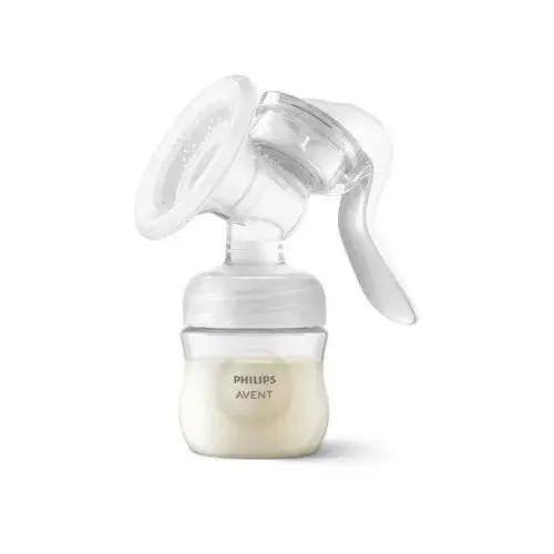 Philips Avent manuel brystpumpe i hvid og transparent design