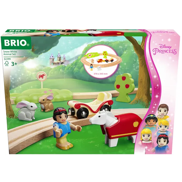 BRIO Disney Princess Snehvide togsæt med lokomotiv, vogne og dyrefigurer