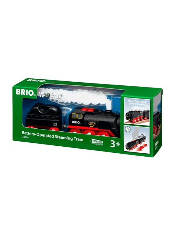 BRIO batteridrevet damptog i klassisk lokomotiv-design