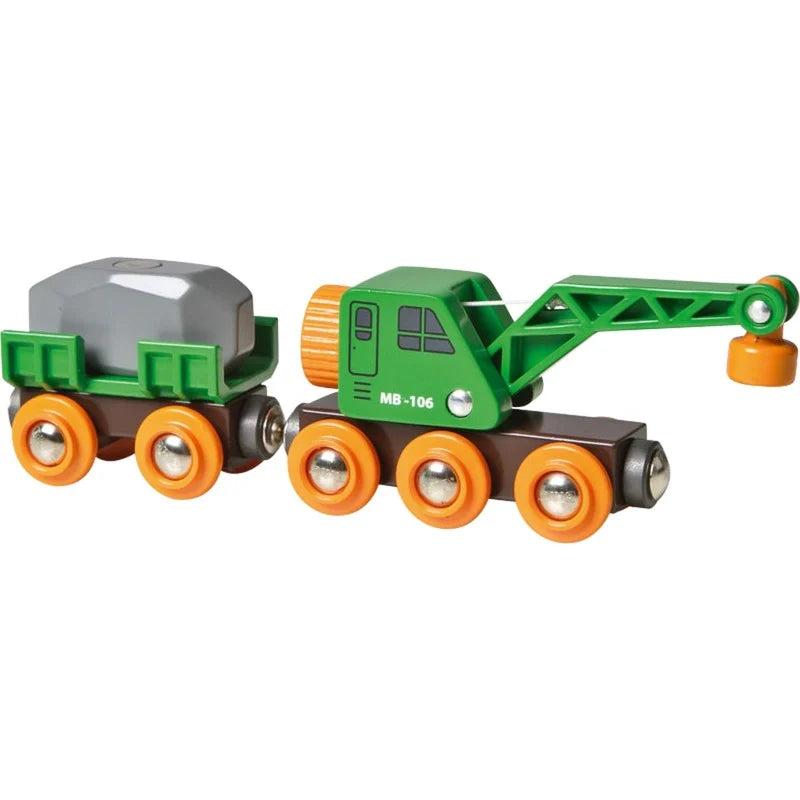 BRIO togvogn med drejelig kran til BRIO World-banen
