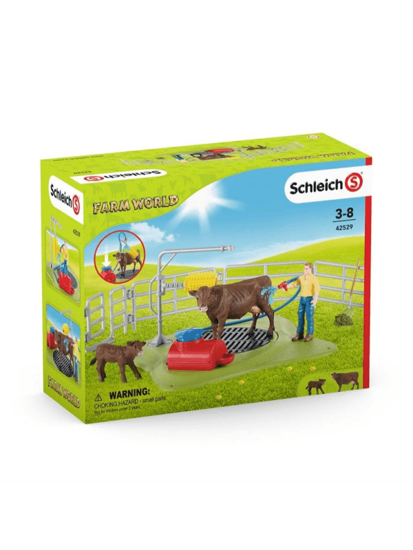 Schleich Farm World legesæt med kovaskestation og ko-figur